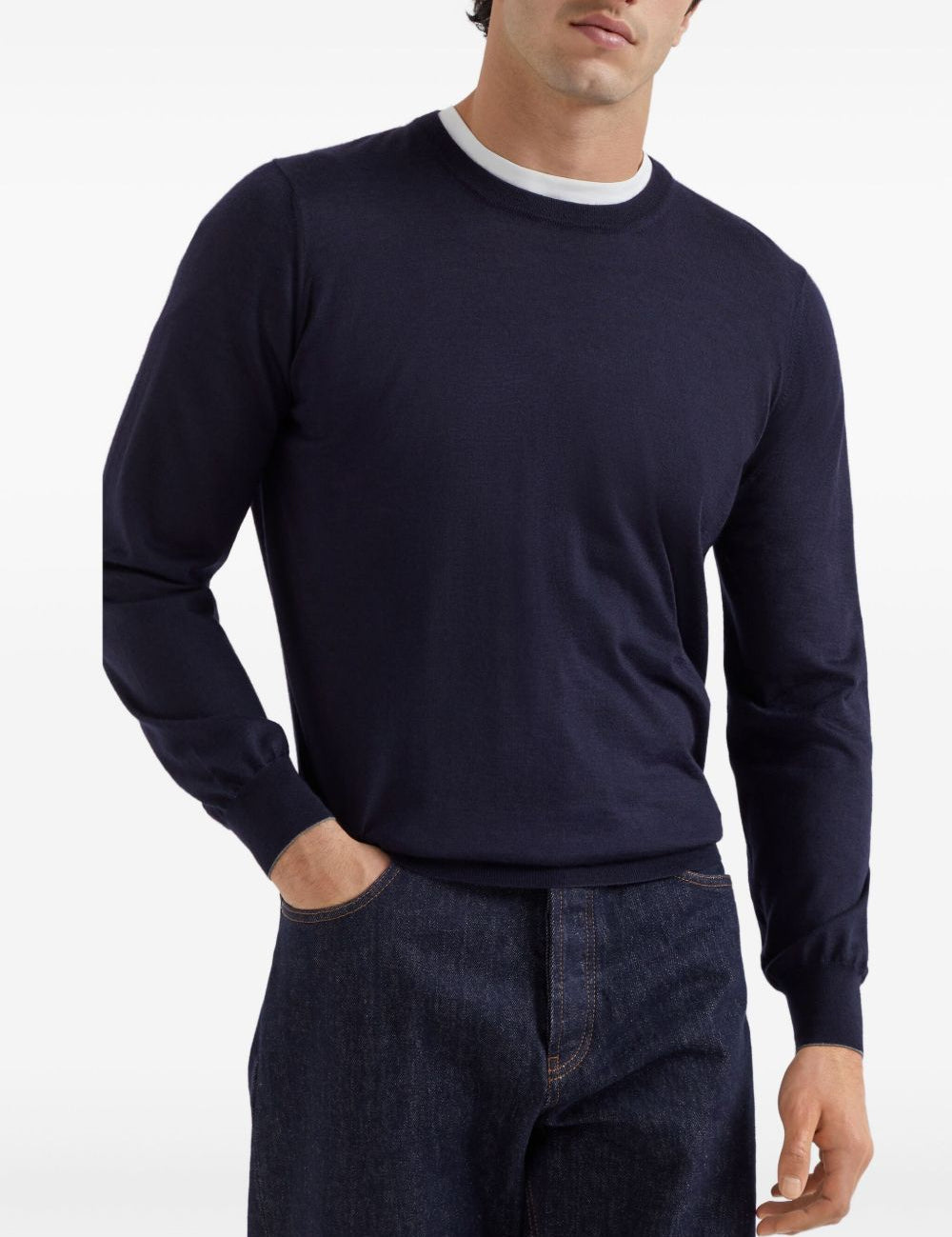 Maglione classico  in blu Brunello cucinelli - uomo 