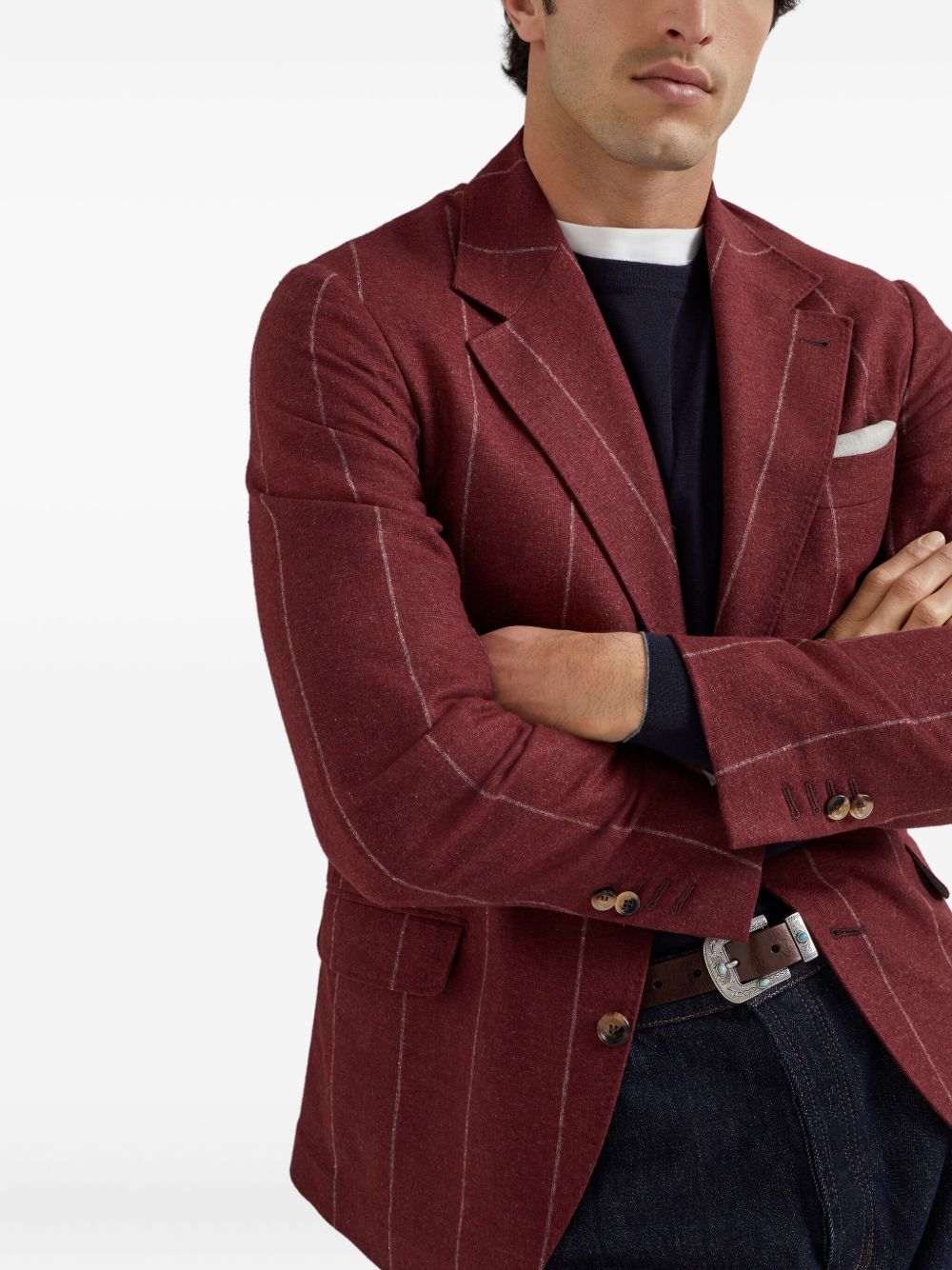 Maglione classico  in blu Brunello cucinelli - uomo 