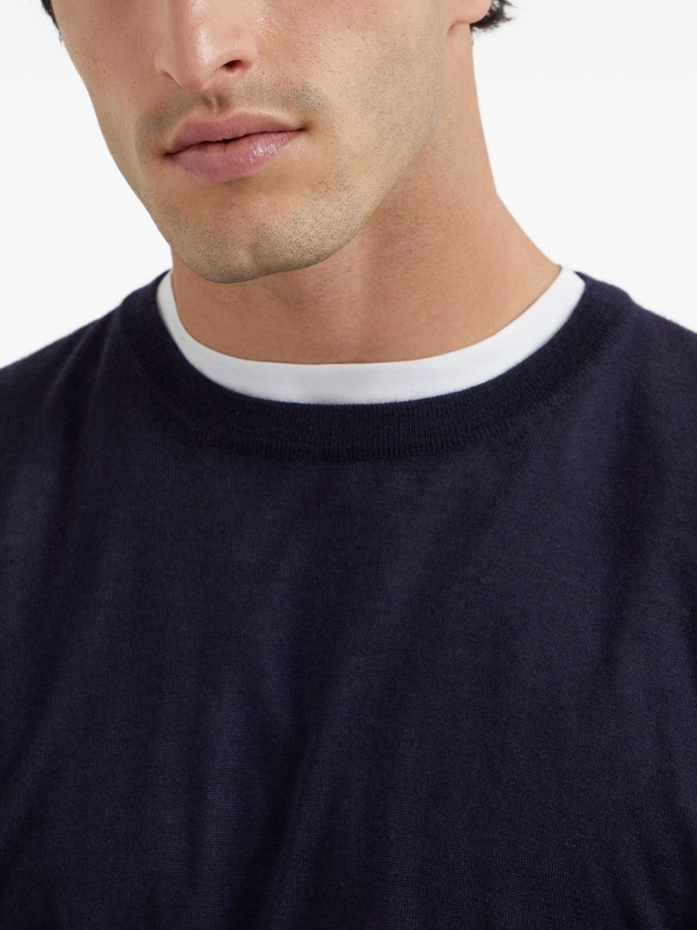 Maglione classico  in blu Brunello cucinelli - uomo 