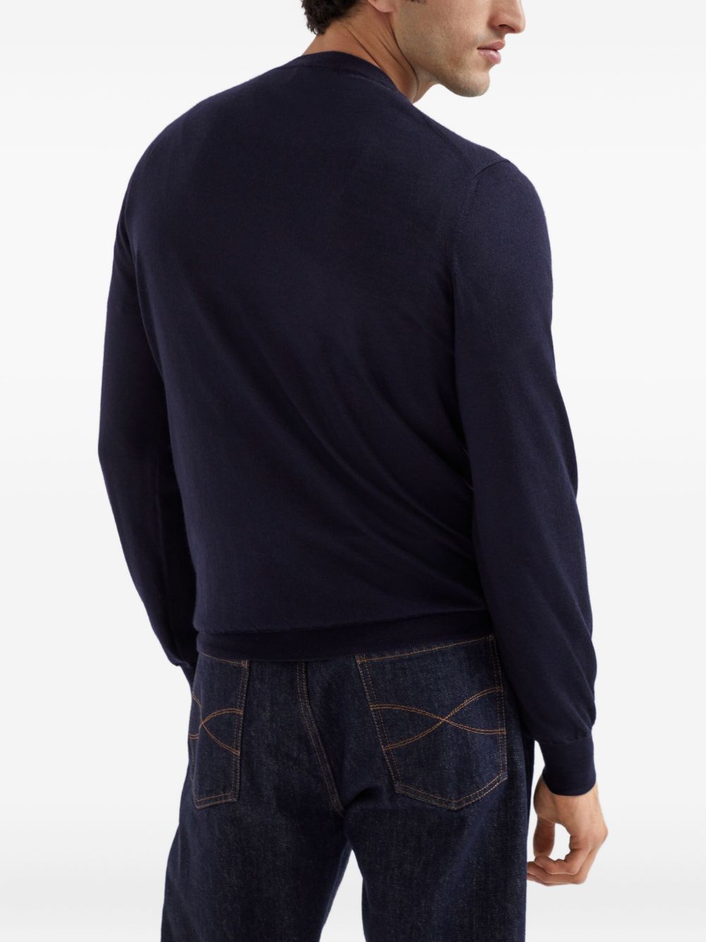 Maglione classico  in blu Brunello cucinelli - uomo 