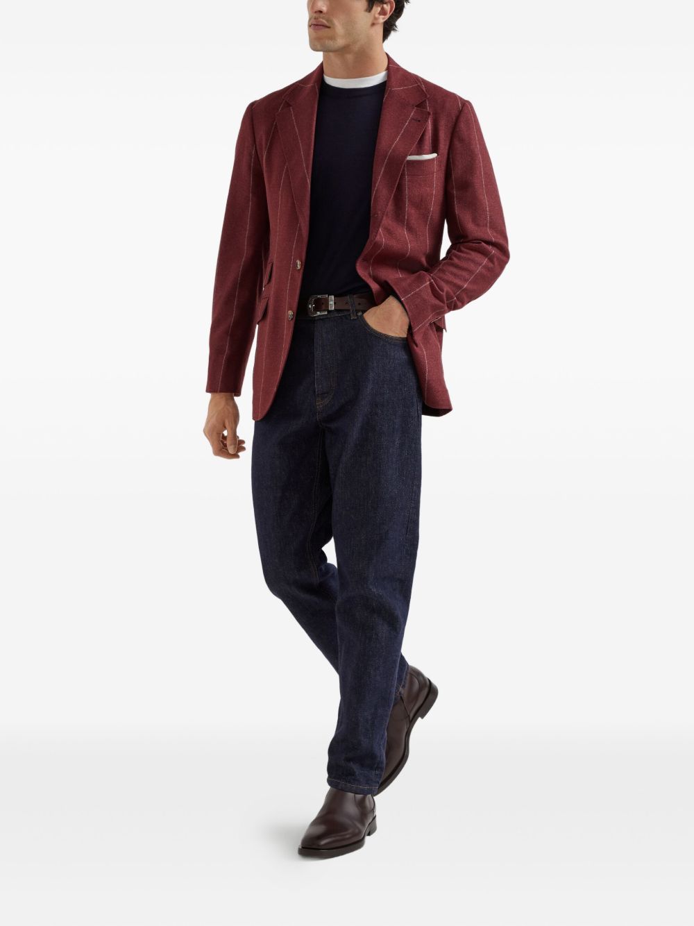 Maglione classico  in blu Brunello cucinelli - uomo 