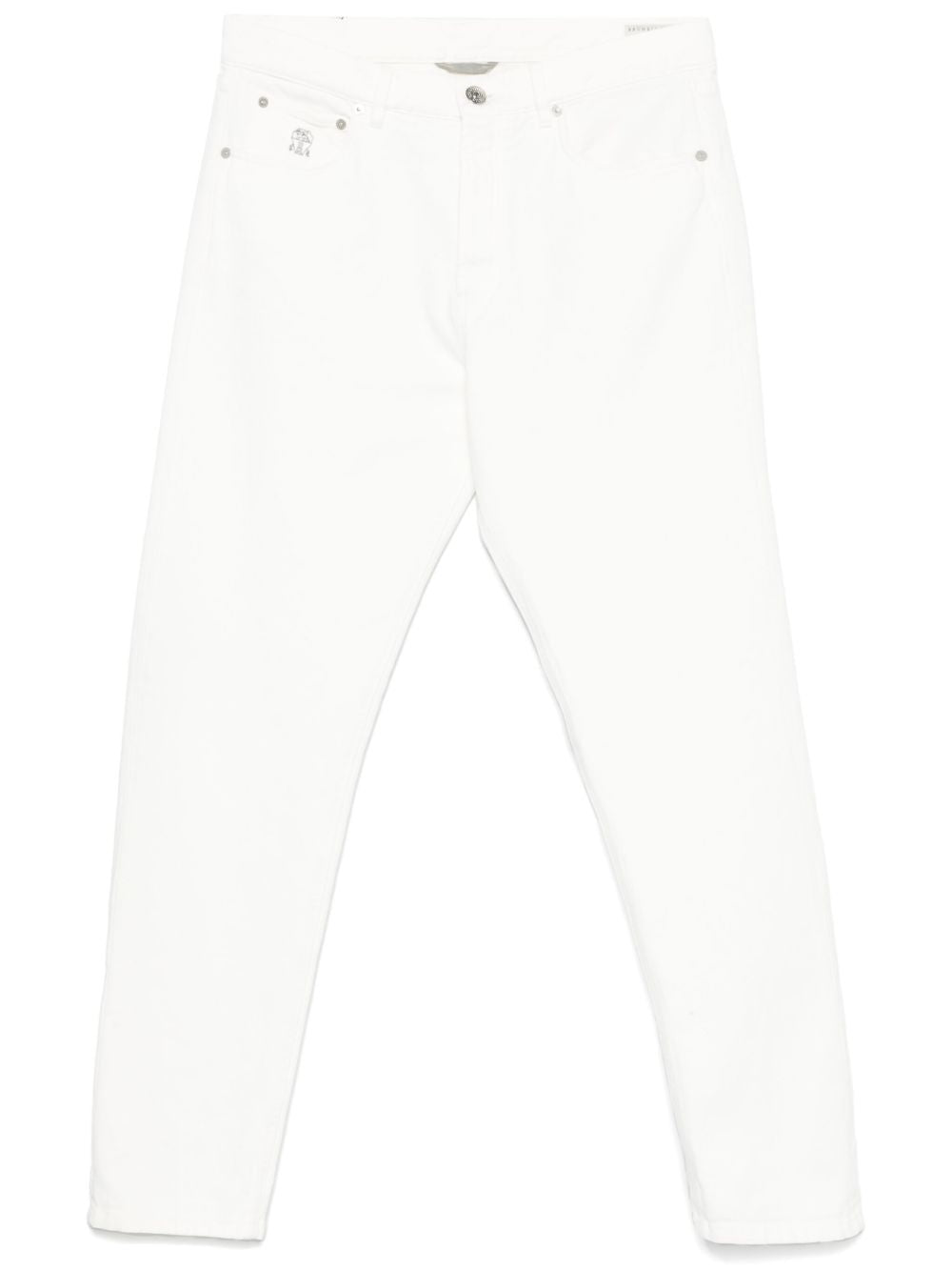 Jeans a gamba dritta in bianco Brunello cucinelli - uomo 