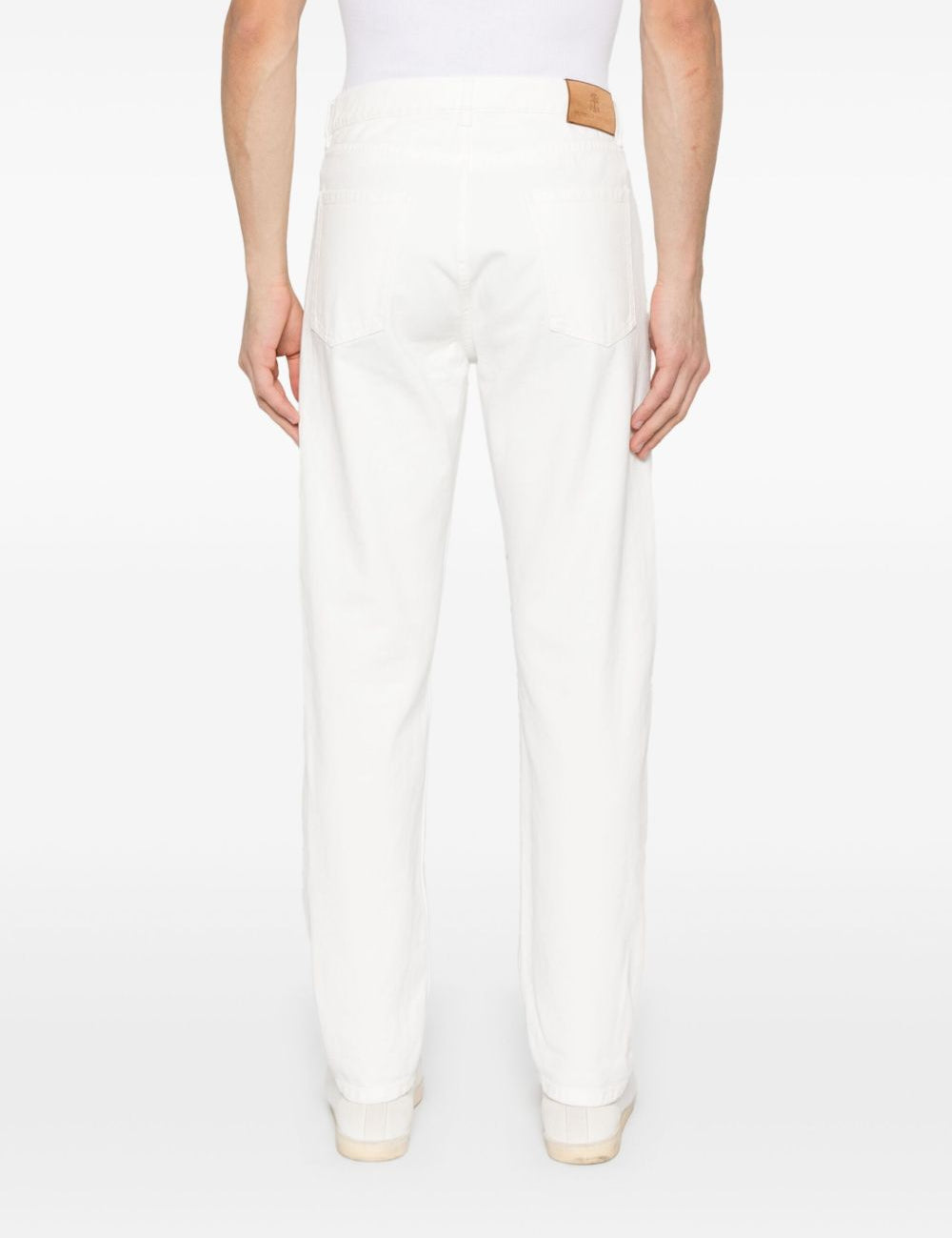 Jeans a gamba dritta in bianco Brunello cucinelli - uomo 
