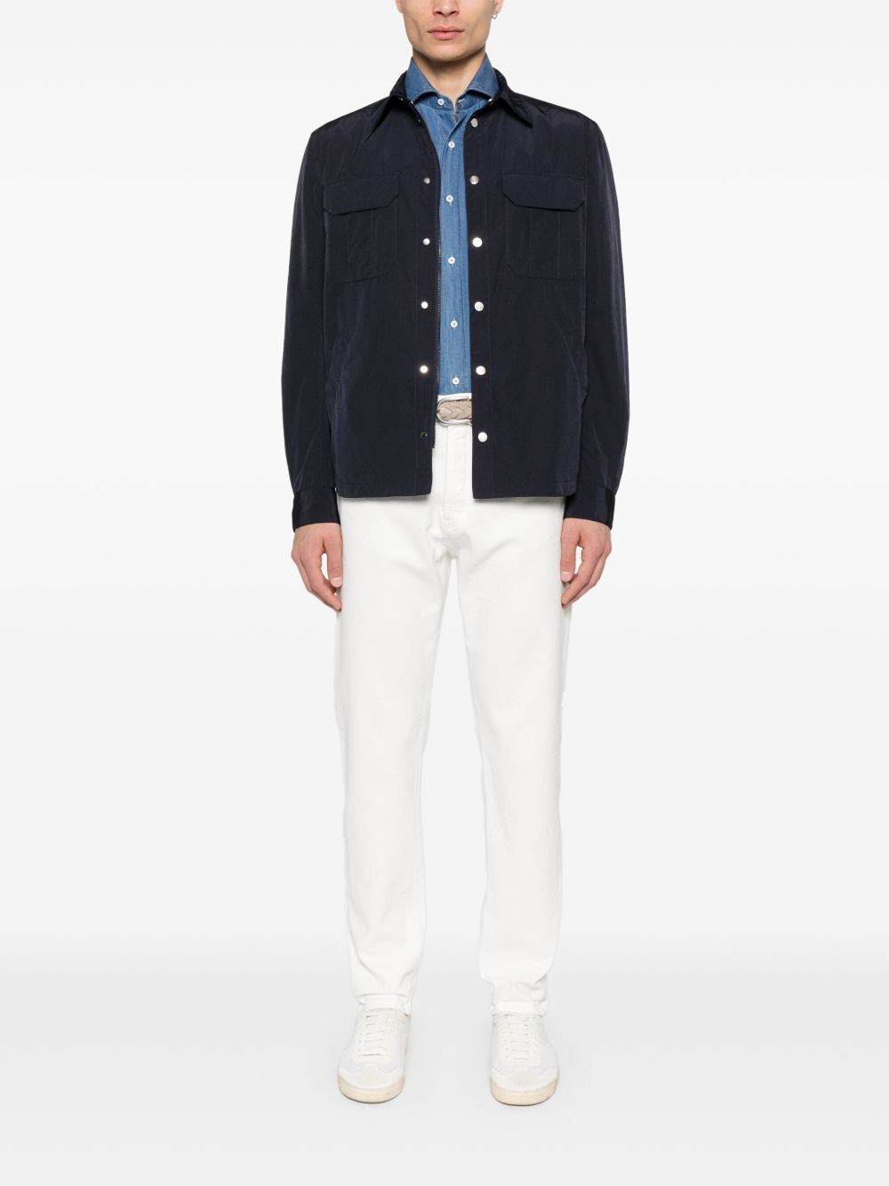 Jeans a gamba dritta in bianco Brunello cucinelli - uomo 