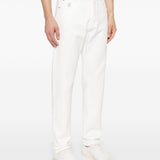 Jeans a gamba dritta in bianco Brunello cucinelli - uomo 