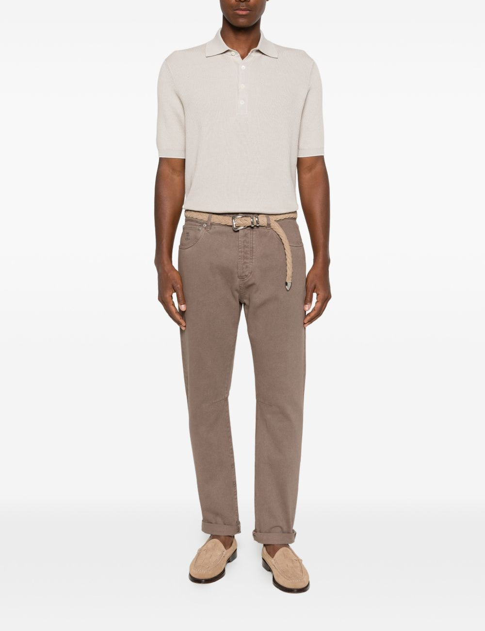 Jeans a cinque tasche in marrone Brunello cucinelli - uomo 