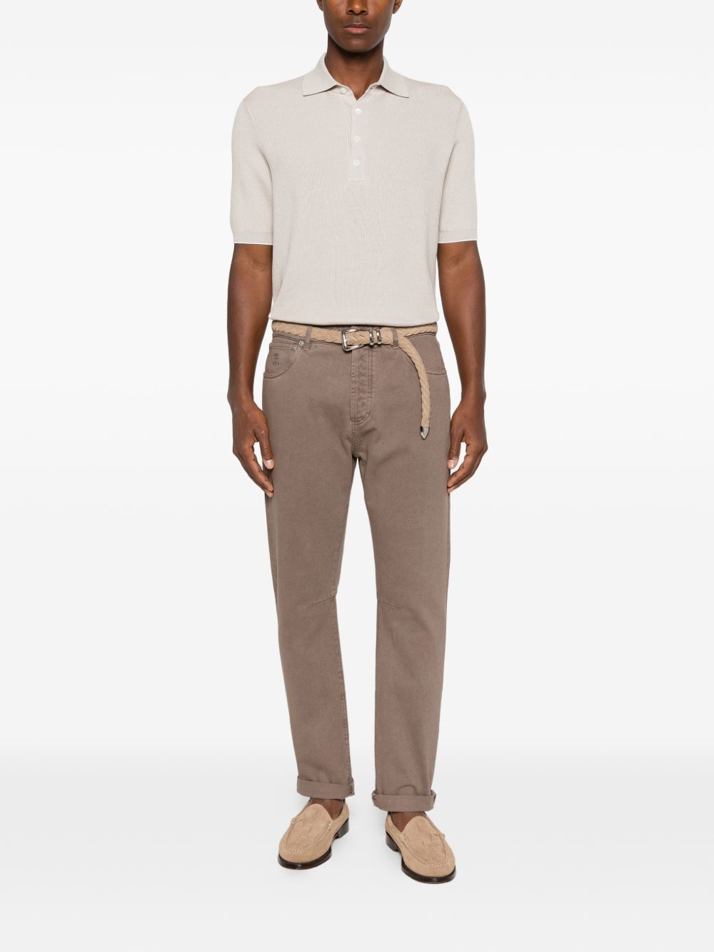 Jeans a cinque tasche in marrone Brunello cucinelli - uomo 