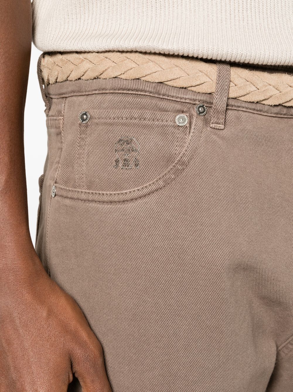 Jeans a cinque tasche in marrone Brunello cucinelli - uomo 