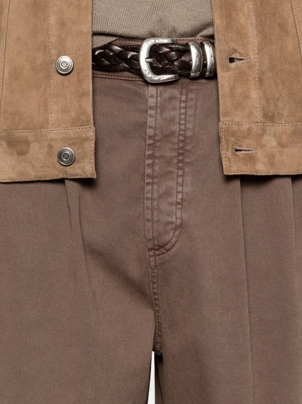 Pantaloni plissé in marrone Brunello cucinelli - uomo 