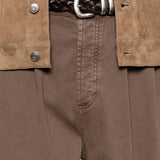 Pantaloni plissé in marrone Brunello cucinelli - uomo 
