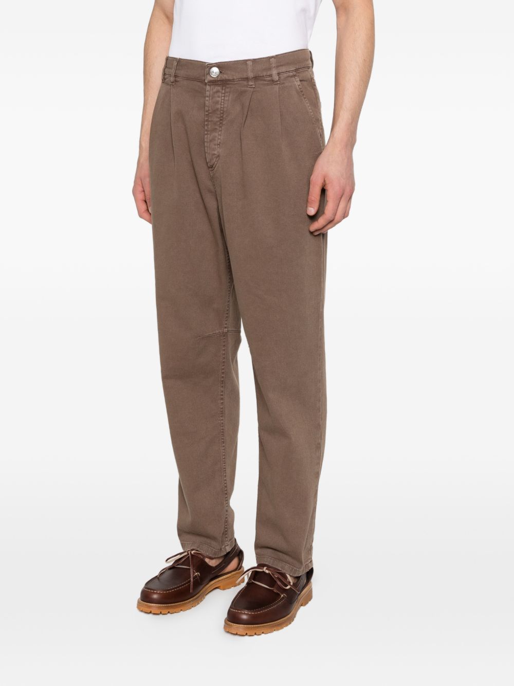 Pantaloni plissé in marrone Brunello cucinelli - uomo 