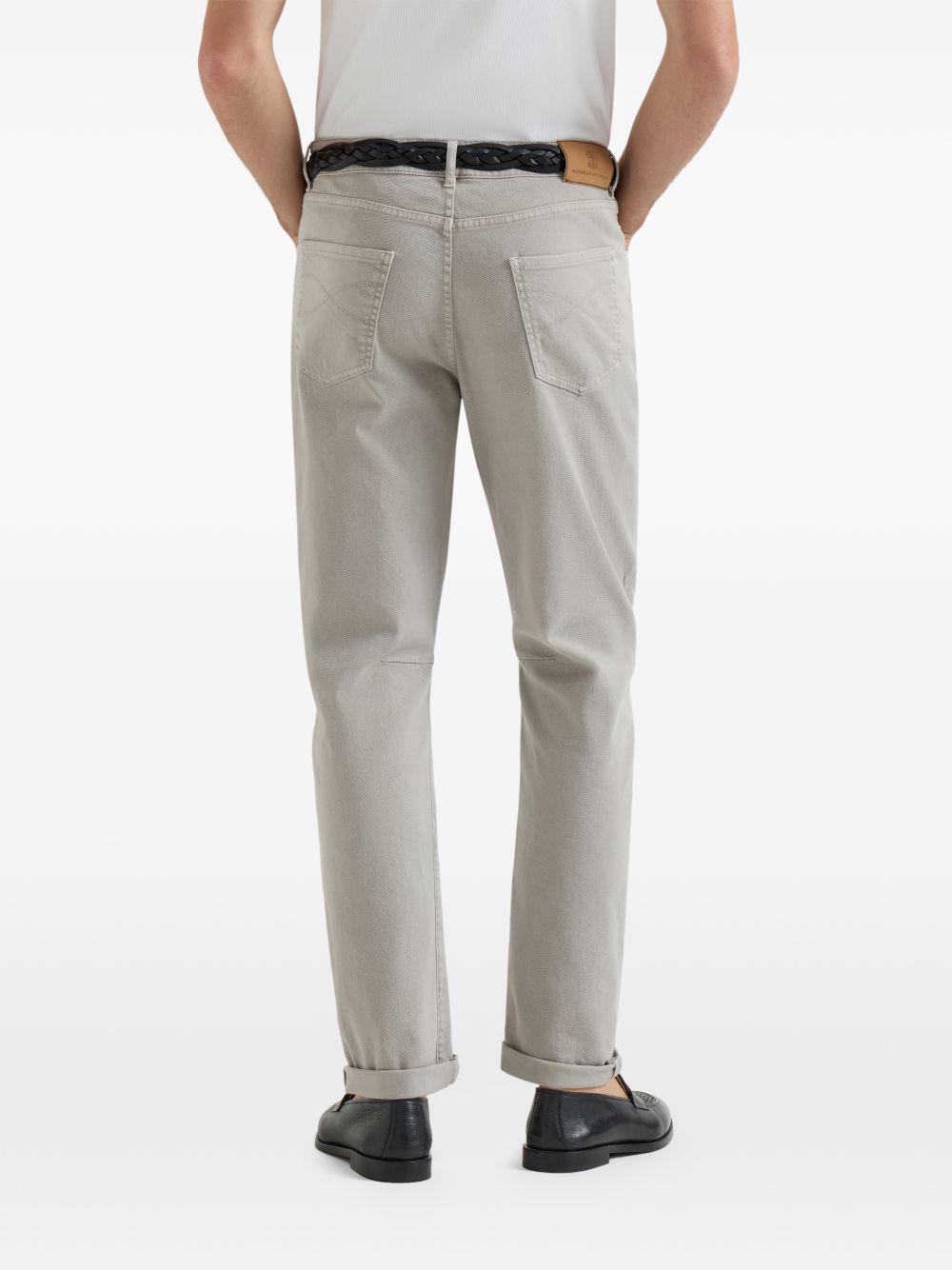Jeans a cinque tasche con chiusura a bottone in grigio Brunello cucinelli - uomo 