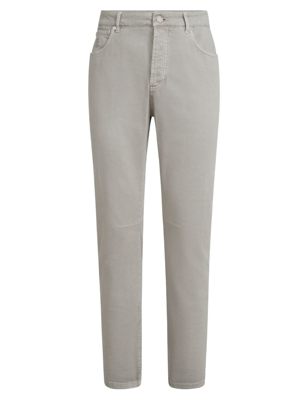 Jeans a cinque tasche con chiusura a bottone in grigio Brunello cucinelli - uomo 