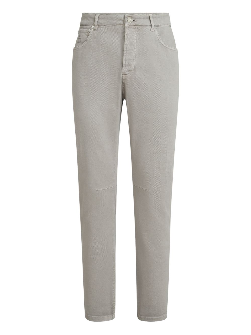 Jeans a cinque tasche con chiusura a bottone in grigio Brunello cucinelli - uomo 