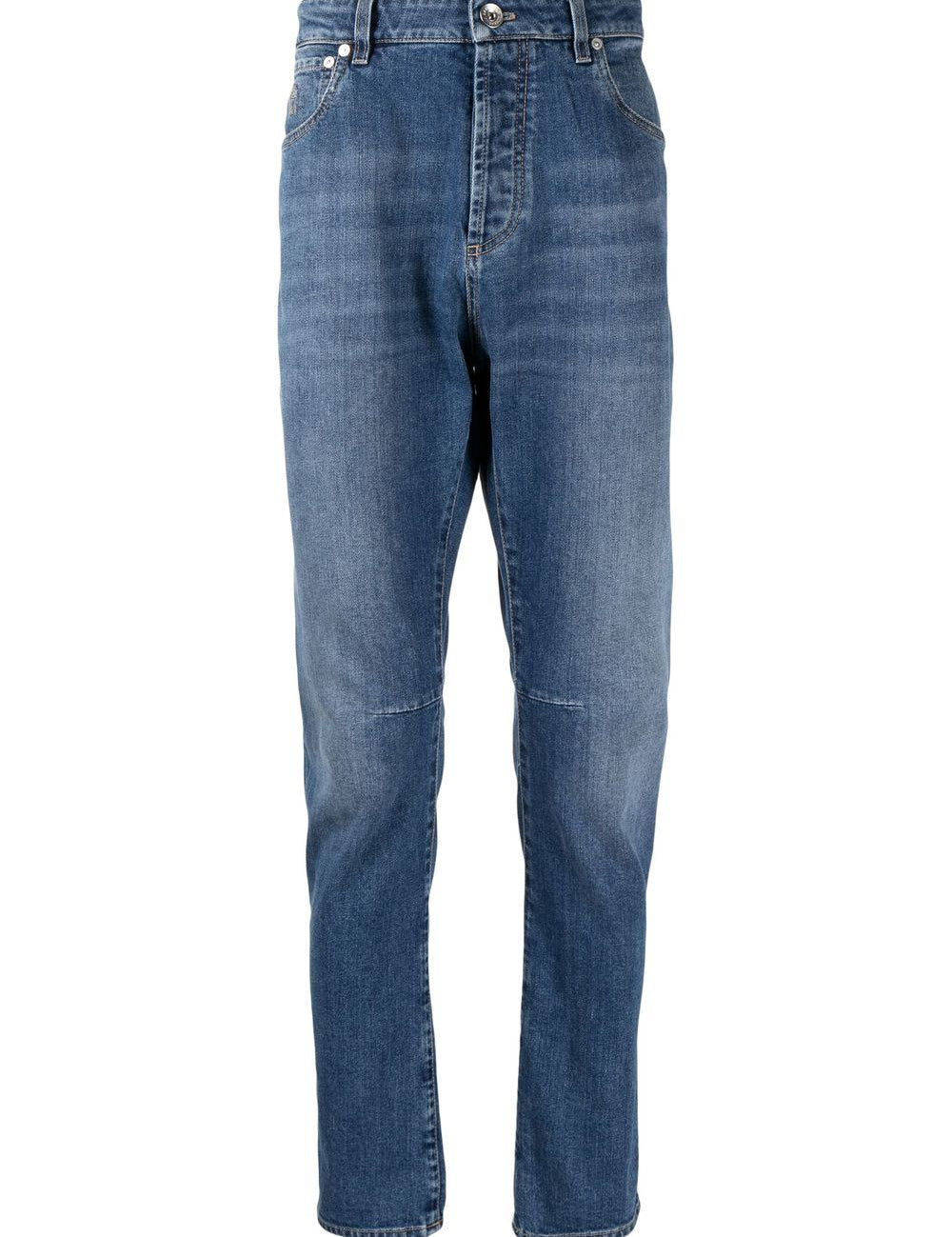 Jeans a gamba dritta dal vestibilità ricca in blu Brunello cucinelli - uomo 