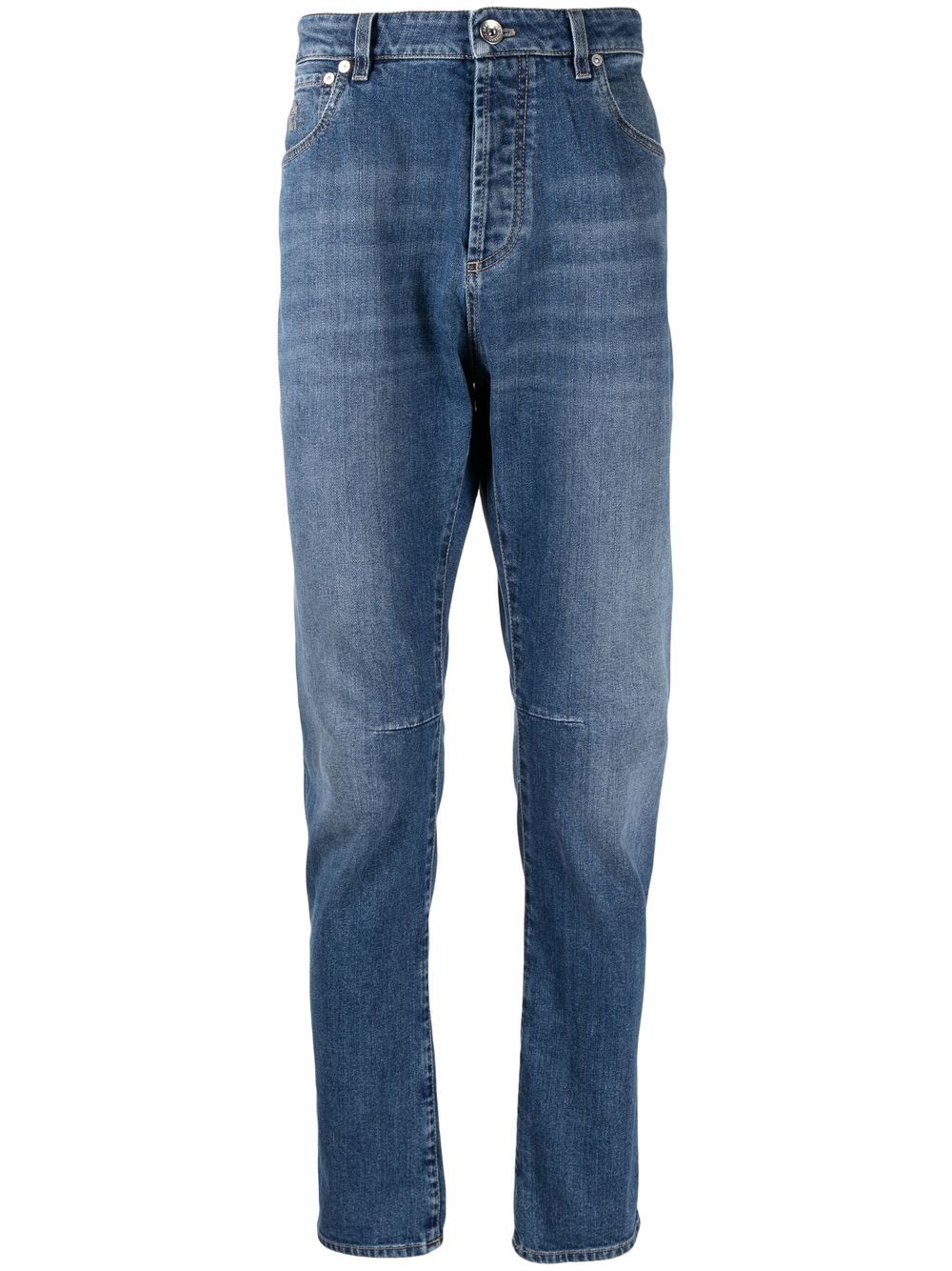 Jeans a gamba dritta dal vestibilità ricca in blu Brunello cucinelli - uomo 