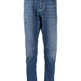 Jeans a gamba dritta dal vestibilità ricca in blu Brunello cucinelli - uomo 