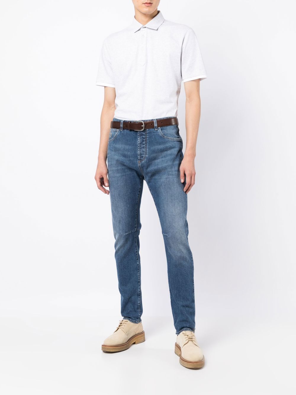 Jeans a gamba dritta dal vestibilità ricca in blu Brunello cucinelli - uomo 