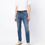 Jeans a gamba dritta dal vestibilità ricca in blu Brunello cucinelli - uomo 