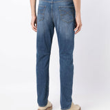 Jeans a gamba dritta dal vestibilità ricca in blu Brunello cucinelli - uomo 
