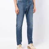 Jeans a gamba dritta dal vestibilità ricca in blu Brunello cucinelli - uomo 