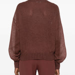 Maglione girocollo in marrone Brunello cucinelli - donna 