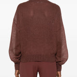 Maglione girocollo in marrone Brunello cucinelli - donna 