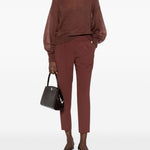 Maglione girocollo in marrone Brunello cucinelli - donna 
