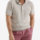 Polo a maniche corte in maglia in beige Brunello cucinelli - uomo 