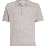 Polo a maniche corte in maglia in beige Brunello cucinelli - uomo 