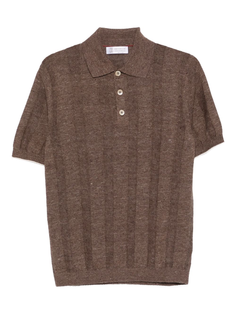 Polo a coste in marrone Brunello cucinelli - uomo 