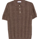 Polo a coste in marrone Brunello cucinelli - uomo 
