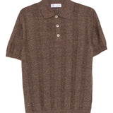 Polo a coste in marrone Brunello cucinelli - uomo 