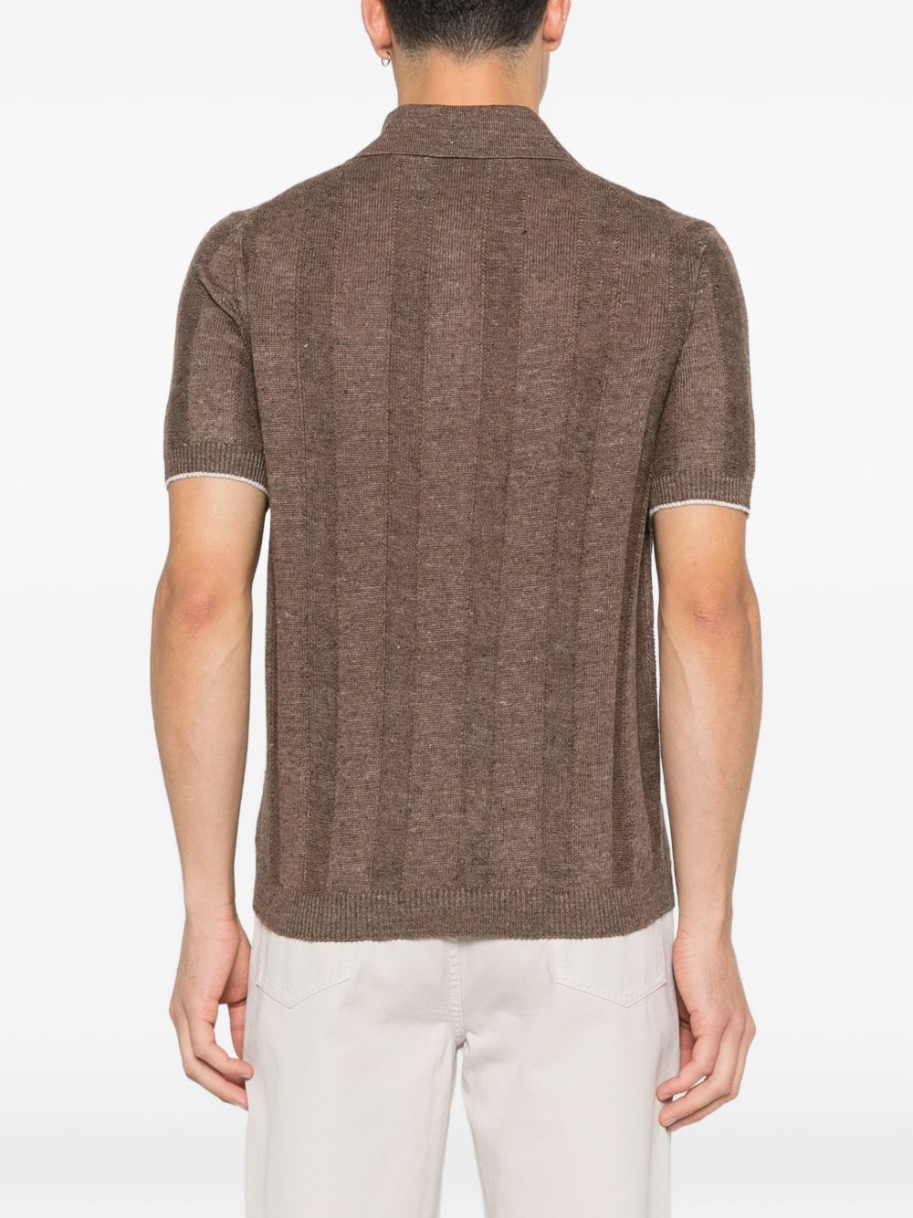 Polo a coste in marrone Brunello cucinelli - uomo 