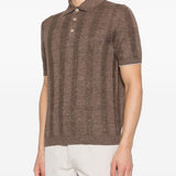 Polo a coste in marrone Brunello cucinelli - uomo 