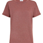 T-shirt girocollo in arancione Brunello cucinelli - donna 