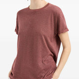 T-shirt girocollo in arancione Brunello cucinelli - donna 