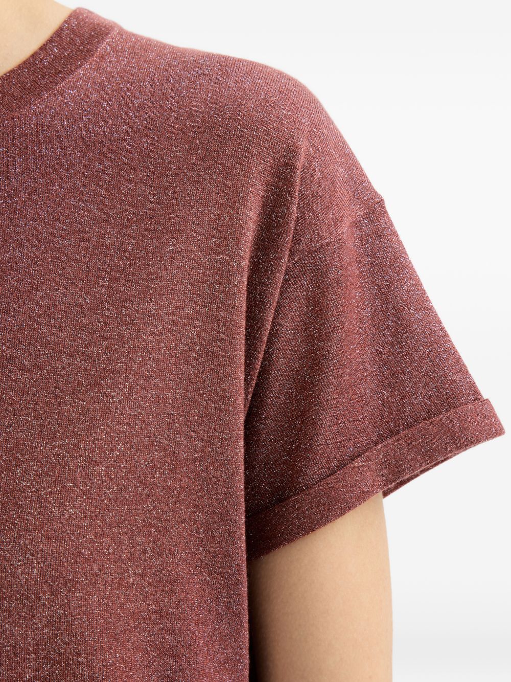 T-shirt girocollo in arancione Brunello cucinelli - donna 