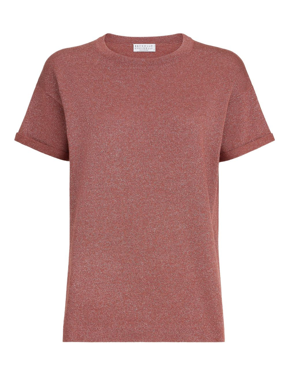 T-shirt girocollo in arancione Brunello cucinelli - donna 