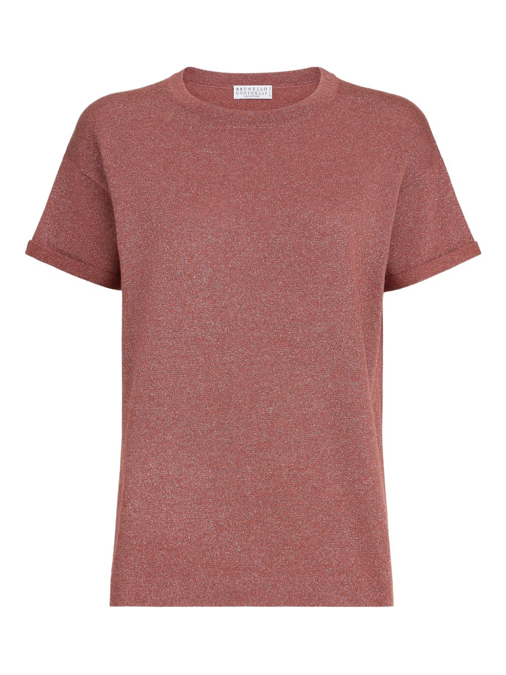T-shirt girocollo in arancione Brunello cucinelli - donna 