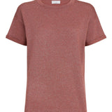 T-shirt girocollo in arancione Brunello cucinelli - donna 