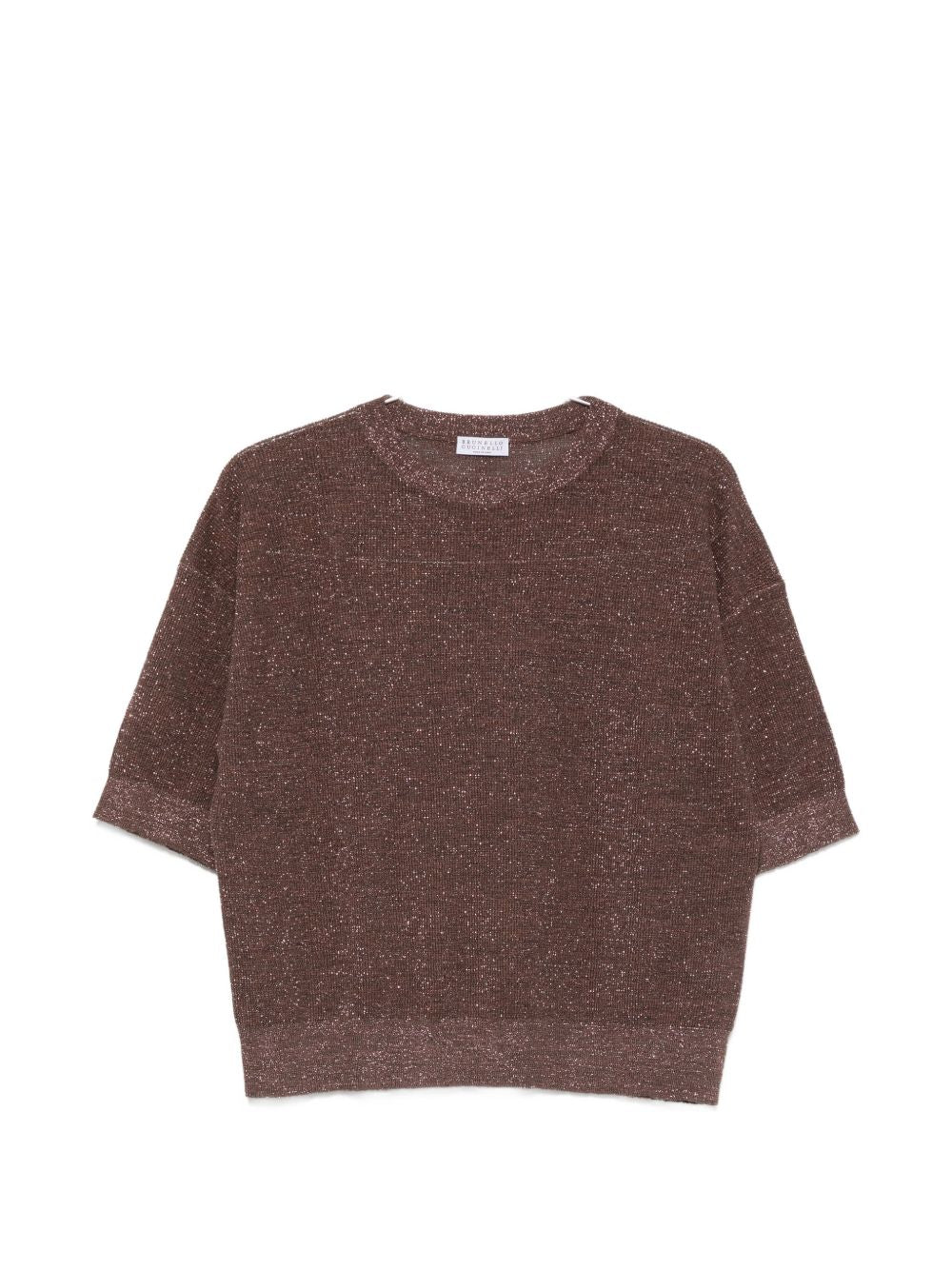 Top con effetto metallico in marrone Brunello cucinelli - donna 