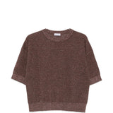 Top con effetto metallico in marrone Brunello cucinelli - donna 