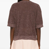 Top con effetto metallico in marrone Brunello cucinelli - donna 
