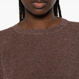 Top con effetto metallico in marrone Brunello cucinelli - donna 