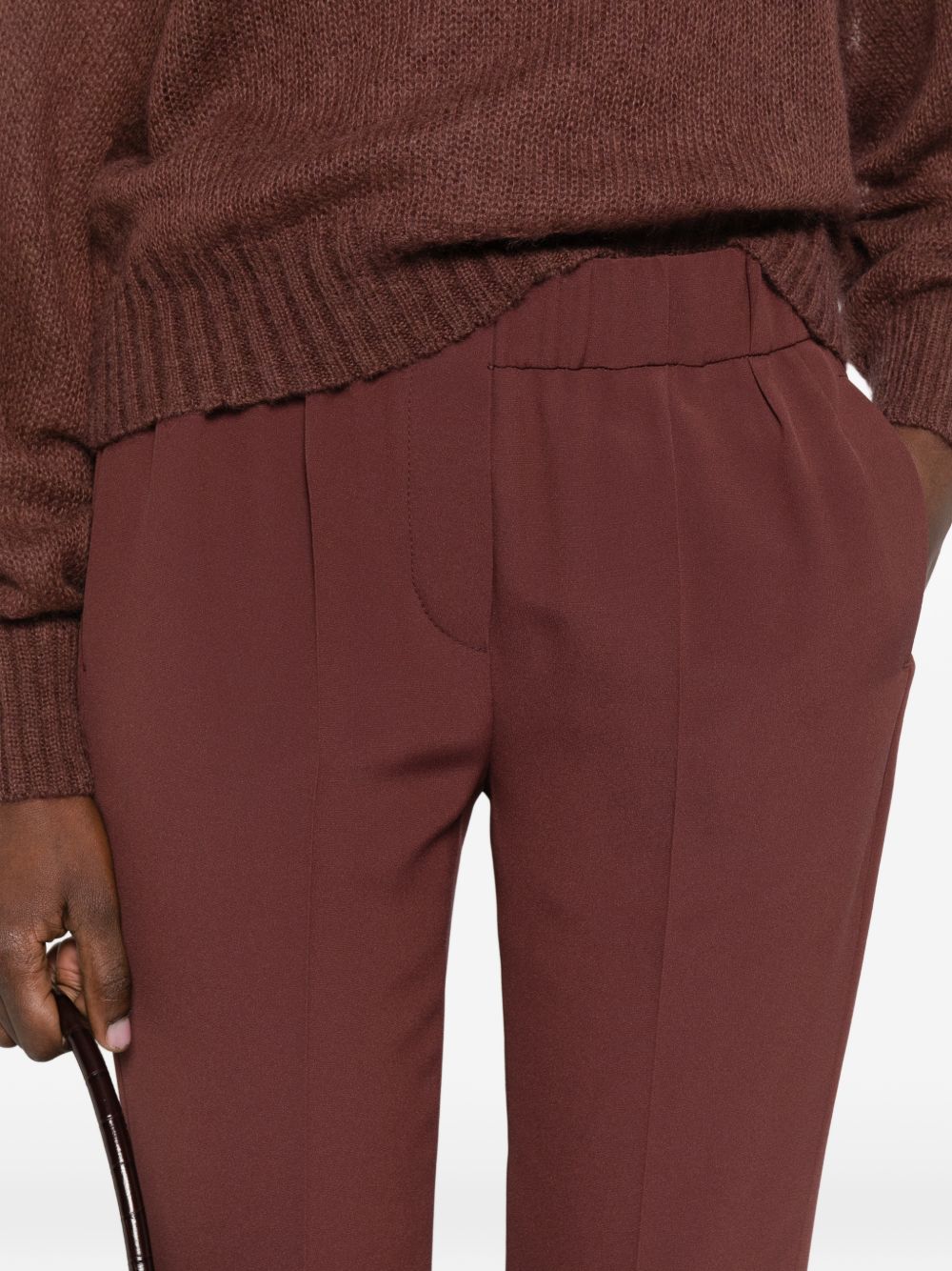 Pantaloni elasticizzati in marrone Brunello cucinelli - donna 