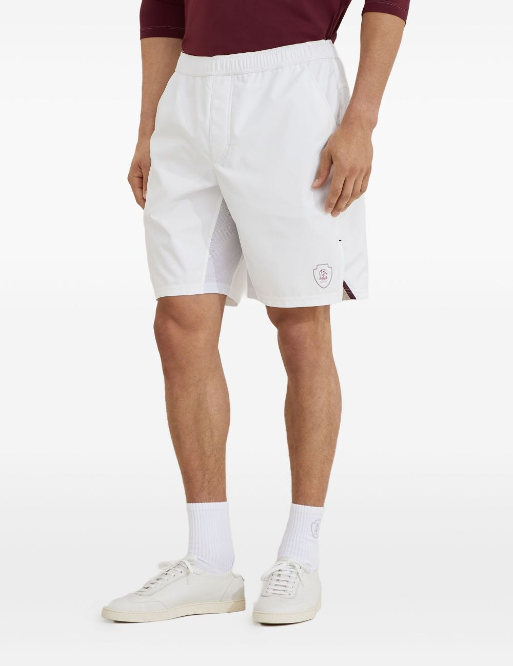 Shorts con vita elasticizzata in bianco 