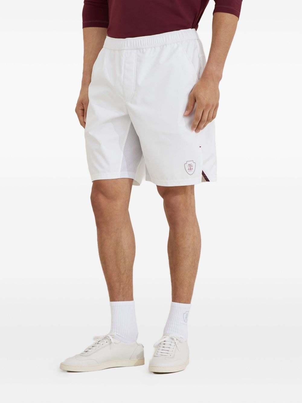 Shorts con vita elasticizzata in bianco 