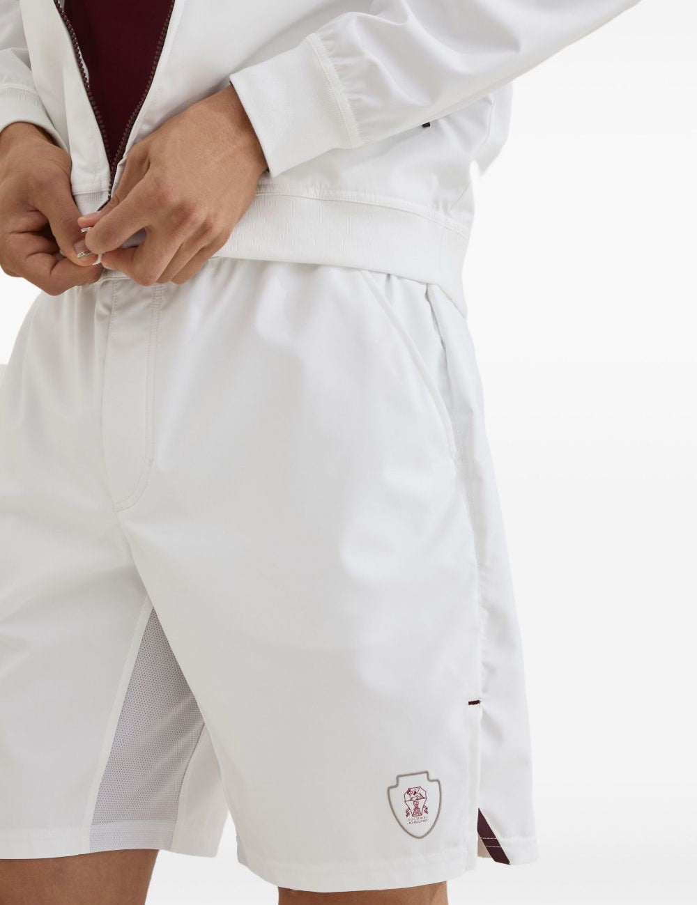 Shorts con vita elasticizzata in bianco 
