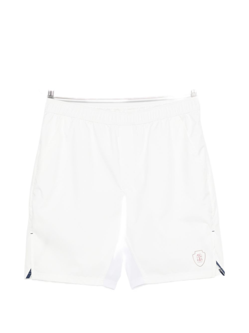 Pantaloncini con stampa logo in bianco Brunello cucinelli - uomo 